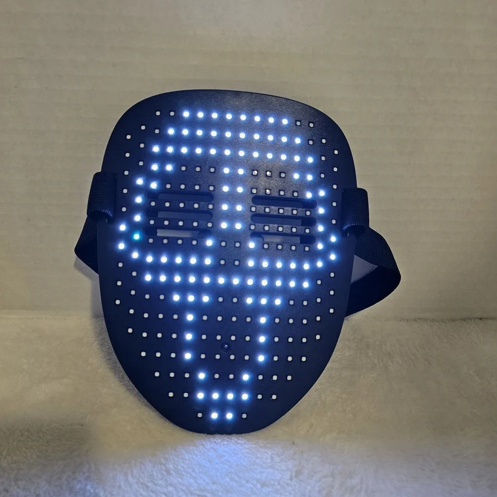 LED Face Mask - Adjustable Strap - USB Charge - Halloween Cosplay Multiple Modes